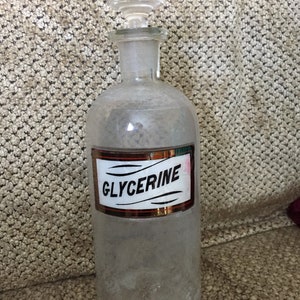 Whitall Tatum Large Blown Glass Apothecary Bottle Glycerine image 1