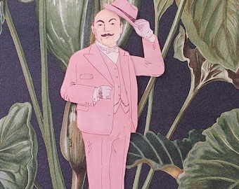 Marcapáginas de Poirot rosa