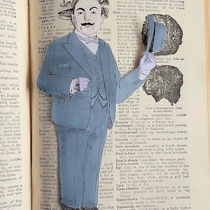 May include: A vintage illustration of a lion with a blue hat and a man in a blue suit. The illustration is from a dictionary with the word "lipase" and its definition.