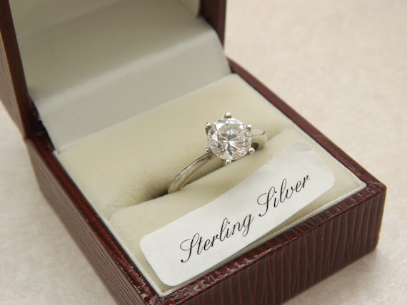 A very fine solitaire 925 solid silver vintage dr… - image 1