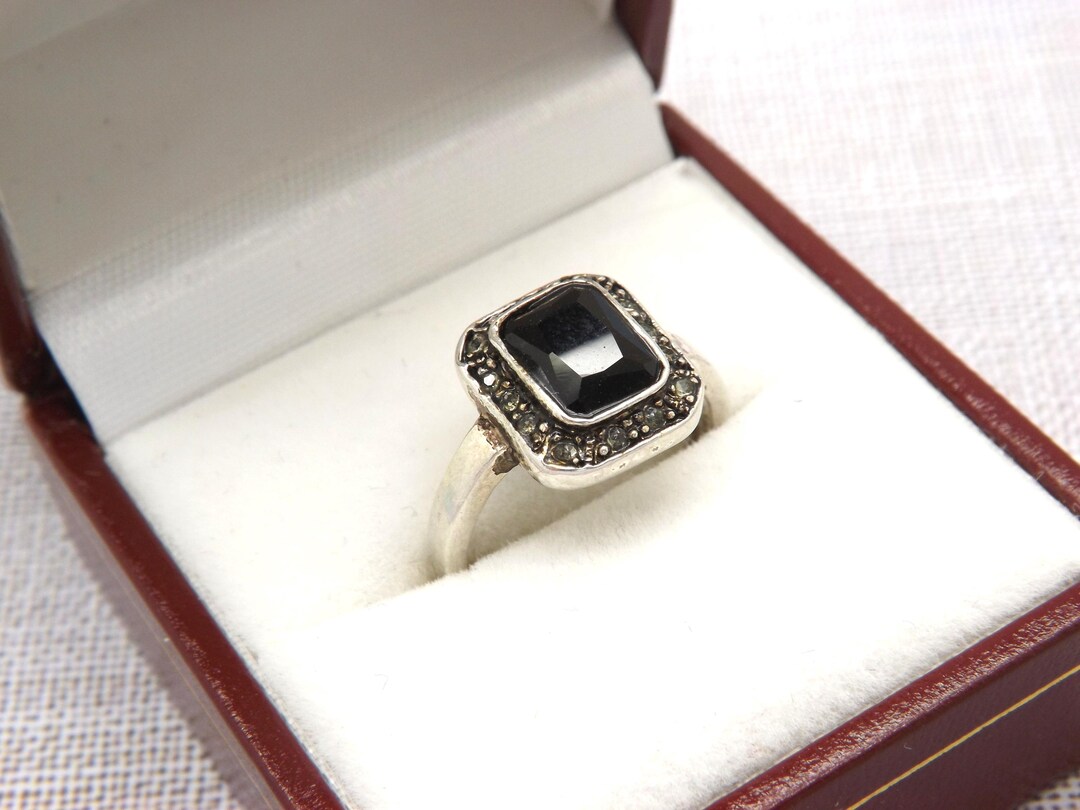 Costume Rectangular Rings A Very Fine Rectangular Shape Vintage Costume Jewelry Silver Plated ...