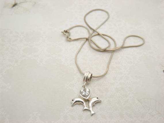 A lovely 925 solid silver double dolphin design v… - image 3