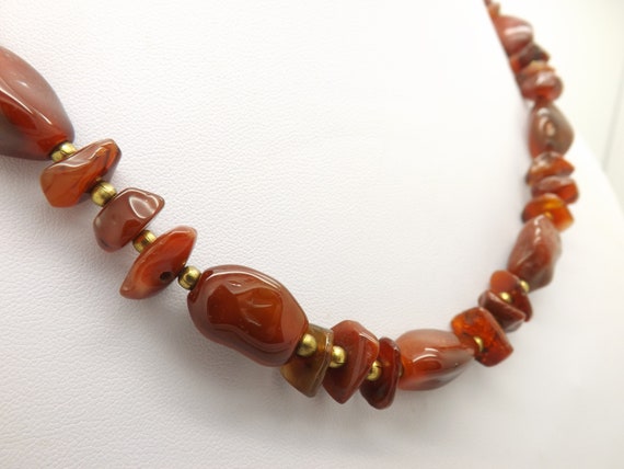A superb handmade cornelian gemstone bead vintage… - image 2