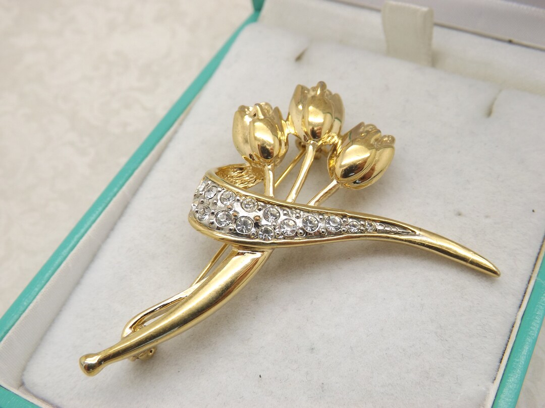 Spilla a forma di tulipano rosa viola, piccolo gioiello smaltato con fiore dorato, spilla vintage, spilla da sposa rosa botanico, fiore all'occhiello - Italia