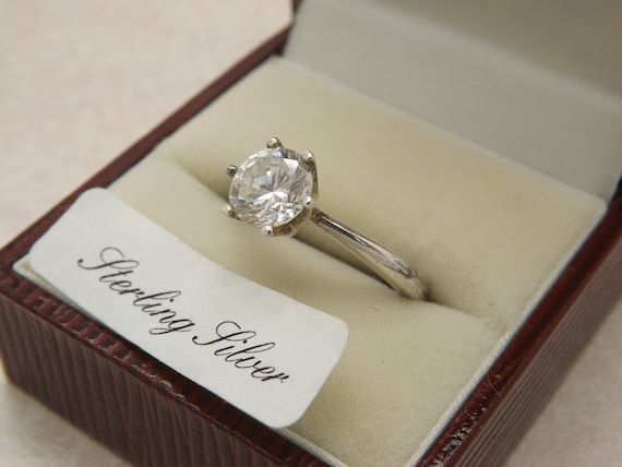 A very fine solitaire 925 solid silver vintage dr… - image 2