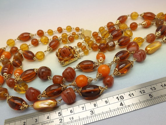 Five Rows of Graduated Multi-Color Amber Squares Pendant Five Rows of Graduated Multi-Color Amber Squares Pendant
