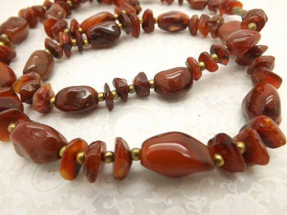 A superb handmade cornelian gemstone bead vintage… - image 4