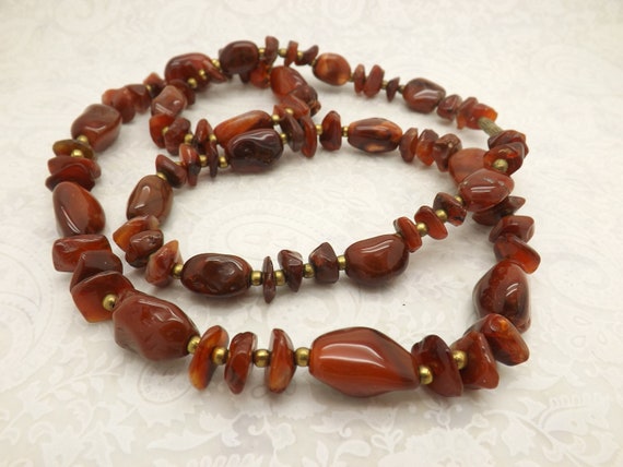 A superb handmade cornelian gemstone bead vintage… - image 5