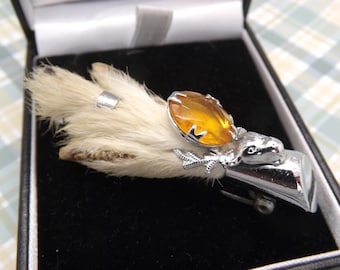 Vintage Mizpah Scottish Real Bird Claw Brooch, Grouse Claw Pin