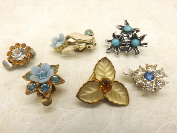 Lot De 6 Paires De Boucles D'oreilles Vintage à Pinces (sans Perçage) - Occasion - État D'usage