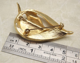 Broche Vintage DORENE Des Années 60-70 - Dôme Métal Chromé Et Doré, Style Graine