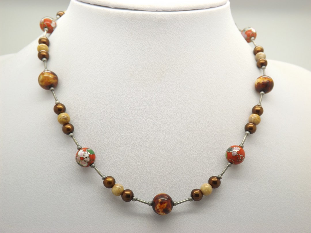 A Studio Handmade Abstract Jewelry Necklace Made up Mixed Shape Size ...