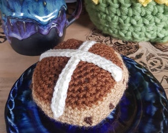 Crochet Hot Cross Bun Tutorial- pdf- Easter- play food