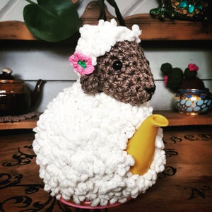 PDF crochet tutorial for sheep tea cosy