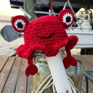 Crochet Handmade Crab Bucket Hat image 1