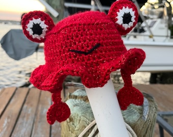Crochet Handmade Crab Bucket Hat