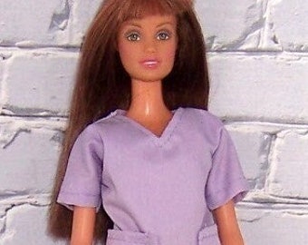 Lavender Two Pocket Scrub Set-will fit 11.5"dolls