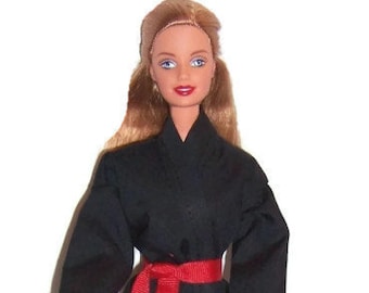 Black Karate Outfit-fits dolls like Barbie