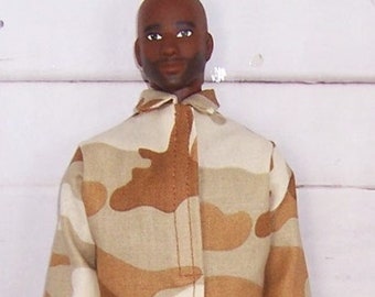 Tan Camo Shirt & Pants-fits 12" dolls.