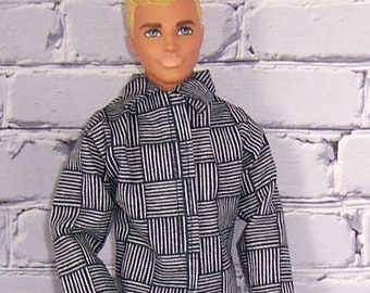 Navy Basketweave Shirt & Navy Pants-fits dolls like Ken