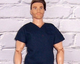 Navy Blue Scrubs-fits dolls like Ken