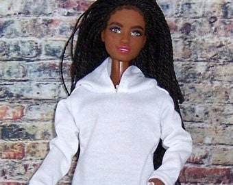 White Hoodie-fits dolls like Barbie