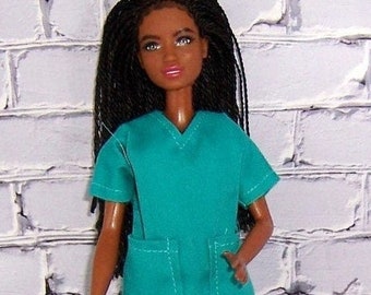 Teal Two Pocket Scrub Set-will fit 11.5"dolls