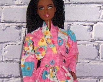 Bunny Print Halter Dress & Short Jacket-will fit 11.5" dolls.