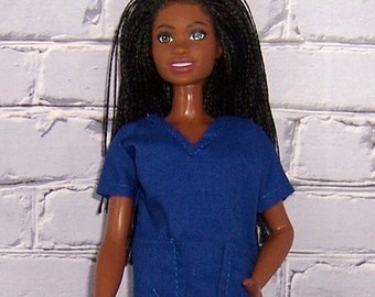 Royal Blue Two Pocket Scrub Set-will fit 11.5"dolls