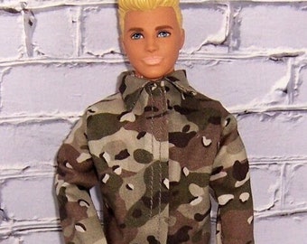 Camo Shirt & Pants-fits 12" dolls.