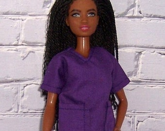 Purple Two Pocket Scrub Set-will fit 11.5"dolls