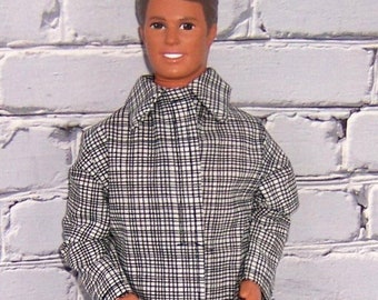 Black Crosshatch Shirt & Black Pants-fits 12" dolls