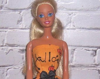 Trick or Treat Print Strapless Dress-will fit 11.5" dolls.