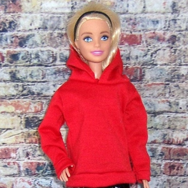 Red Hoodie-fits dolls like Barbie