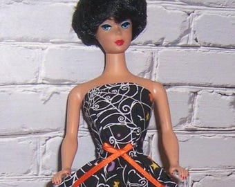 Spider Web/Star Print Strapless Dress-will fit 11.5" dolls.