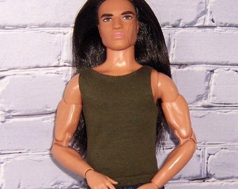 Olive Knit Tank Top-fits dolls like Ken