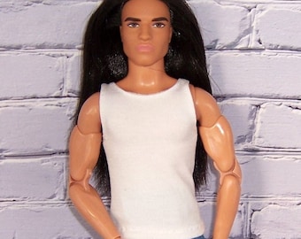 White Knit Tank Top-fits dolls like Ken