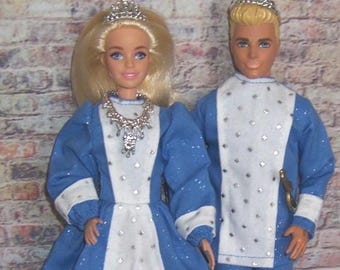 King & Queen Glittery Blue/Silver Royalty Set-fits 11.5-12" dolls