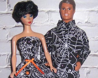 Spiderweb/Stars Strapless Dress & Shirt-Black Pants-fits 11.5-12" dolls
