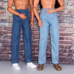 2pk.(Light,Medium)-Lightweight Denim Jeans-will fit 12&quot; male dolls