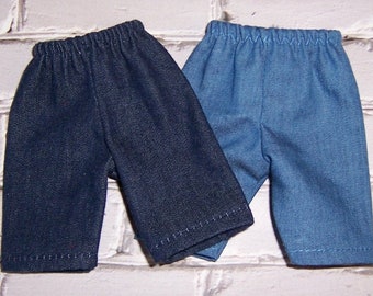 2pk (Med,Dark)-Lightweight Denim Shorts--fits 12" dolls