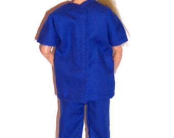 Royal Blue Two Pocket Scrubs-Doll Clothes 
