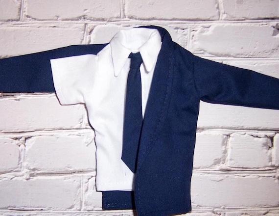 Navy Jacket,Pants & Tie,White Shirt-fits 12" dolls.