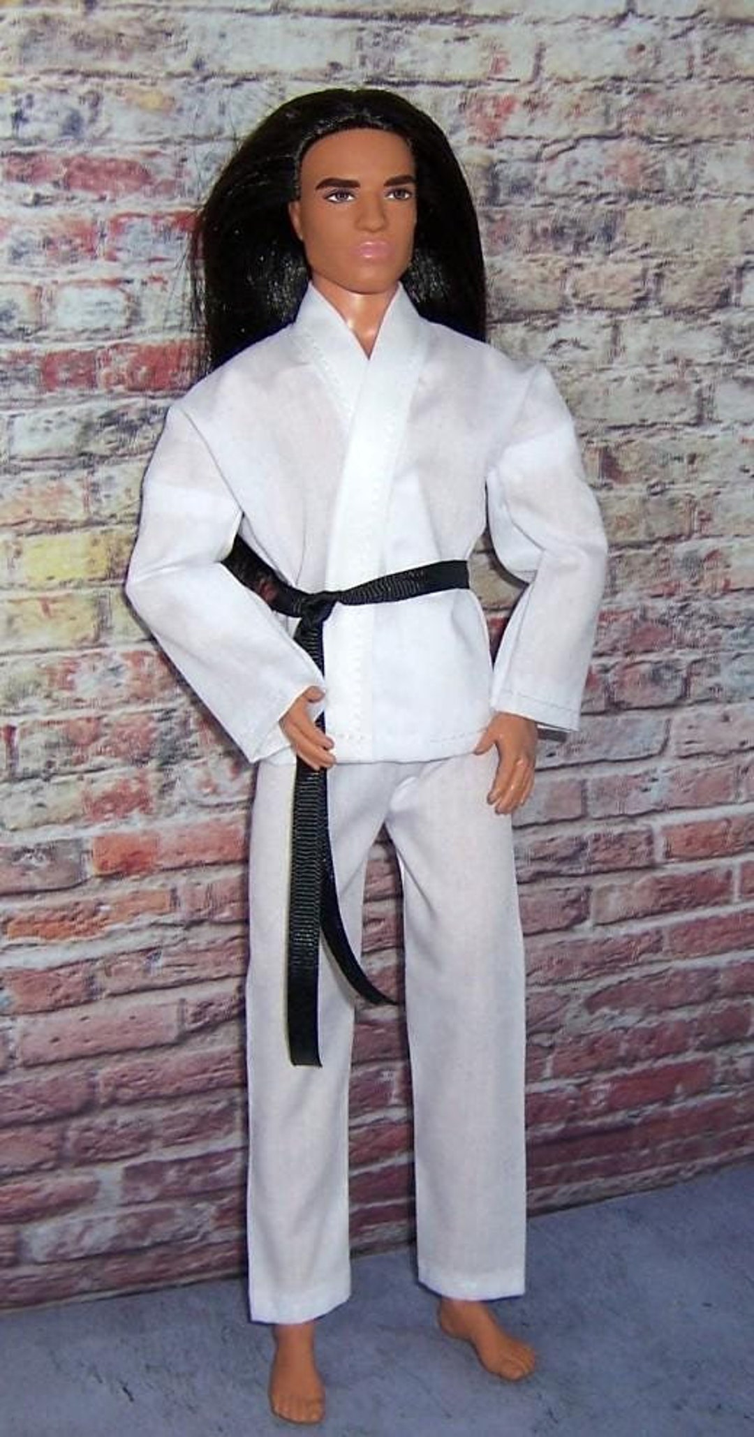 Traje de karate blanco: se adapta a muñecas de 12 pulgadas