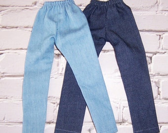 2pk (Light,Dark)-Lightweight Denim Jeans--fits 12" dolls like Ken