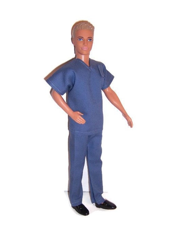 Doll Clothes-Slate Blue Scrubs-Made in the USA