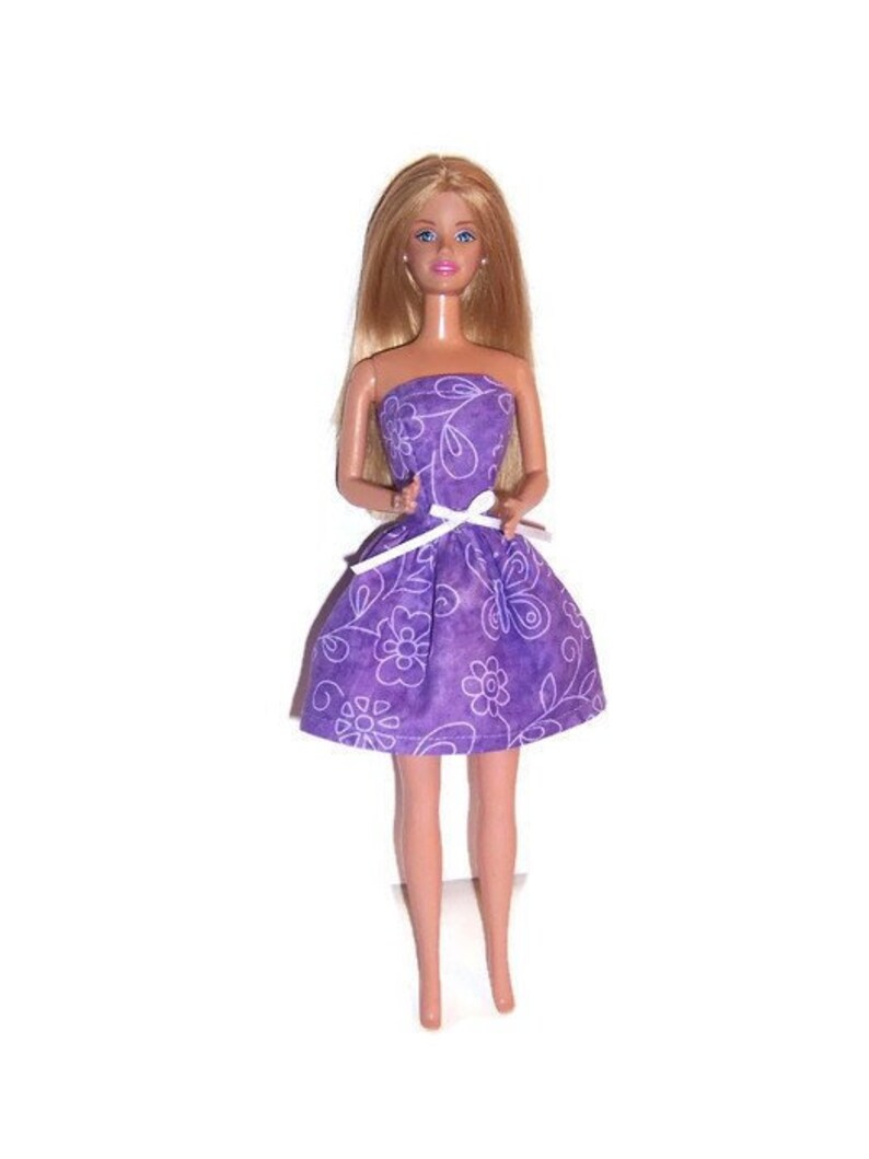 DOLL CLOTHES FITS BARBIE NIGHTGOWN YELLOW BUTTERFLY PRINT