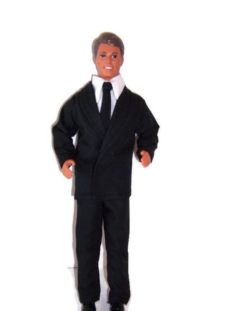 Black Jacket,Pants & Tie -White Shirt-will fit dolls like Ken