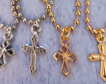 Ball Chain Necklace with Cross Pendant-for 11.5" dolls
