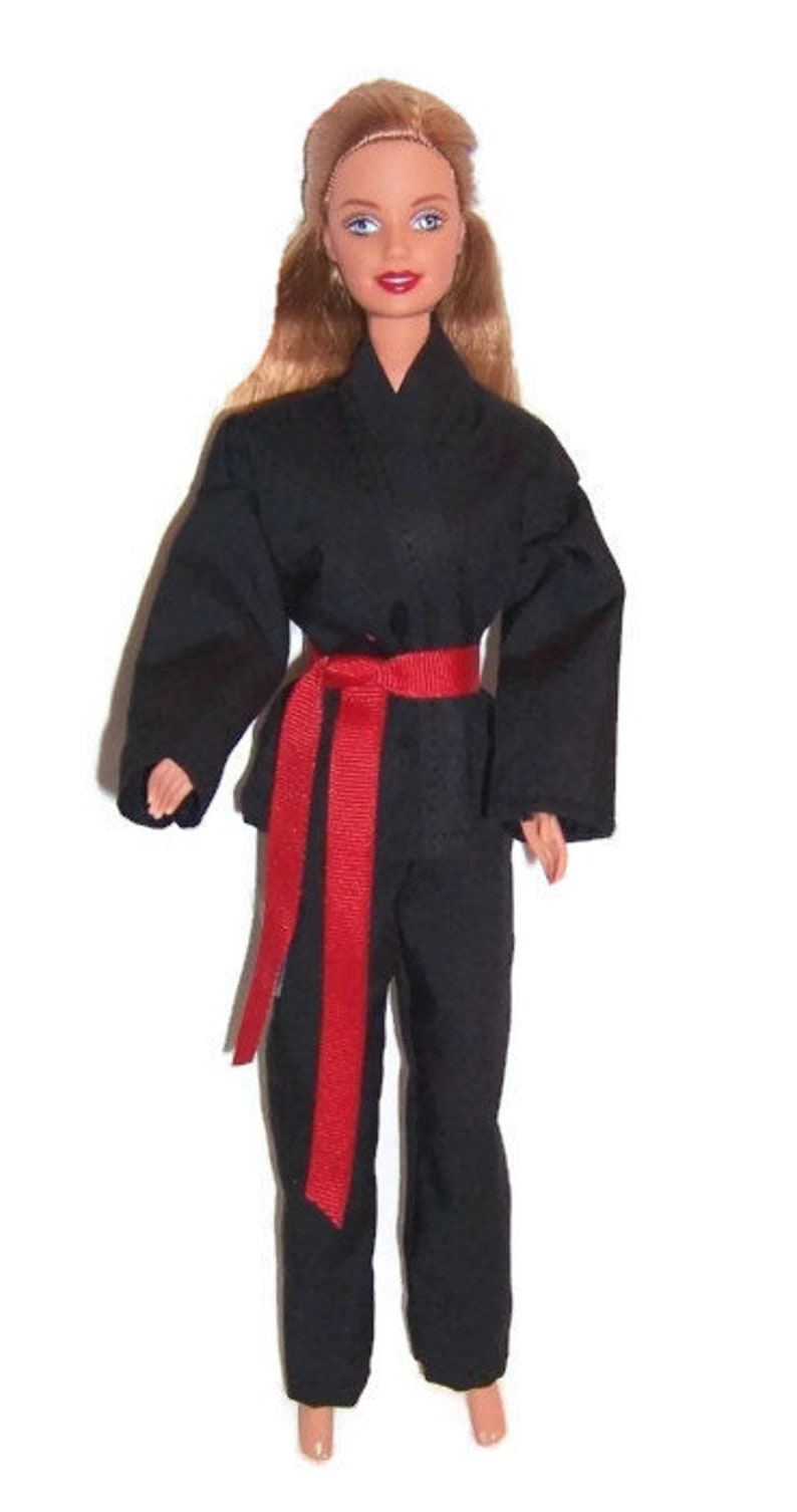 Black Karate Outfit-fits dolls like Barbie image 1